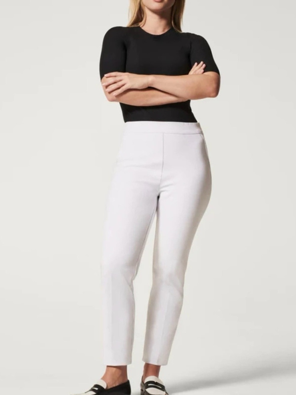 NWT!! SPANX Silver Lining Slim Straight Pant Women's Size Medium Classic White